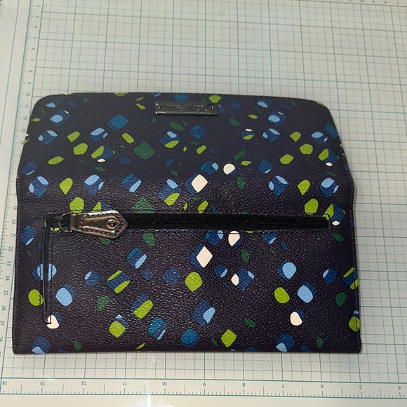 Vera Bradley Black Wallet with Blue and Green Pattern - Picture 4 of 4